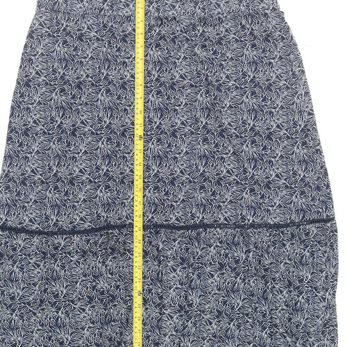 Autonomy Womens Blue Floral A-Line Viscose Skirt Size L