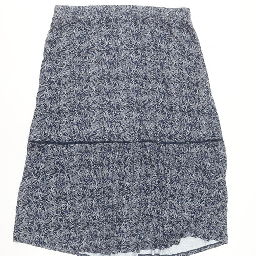 Autonomy Womens Blue Floral A-Line Viscose Skirt Size L