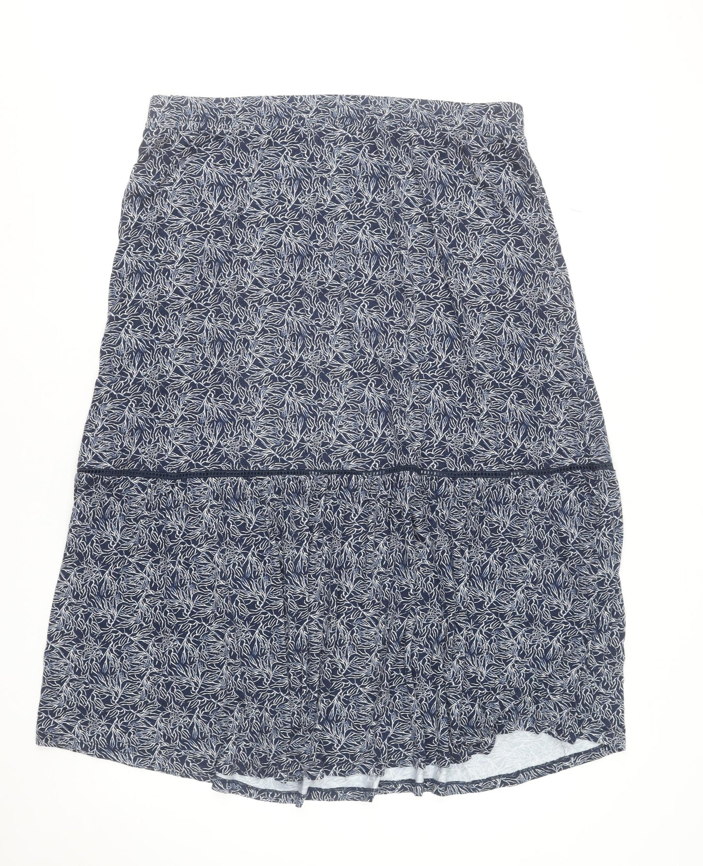 Autonomy Womens Blue Floral A-Line Viscose Skirt Size L