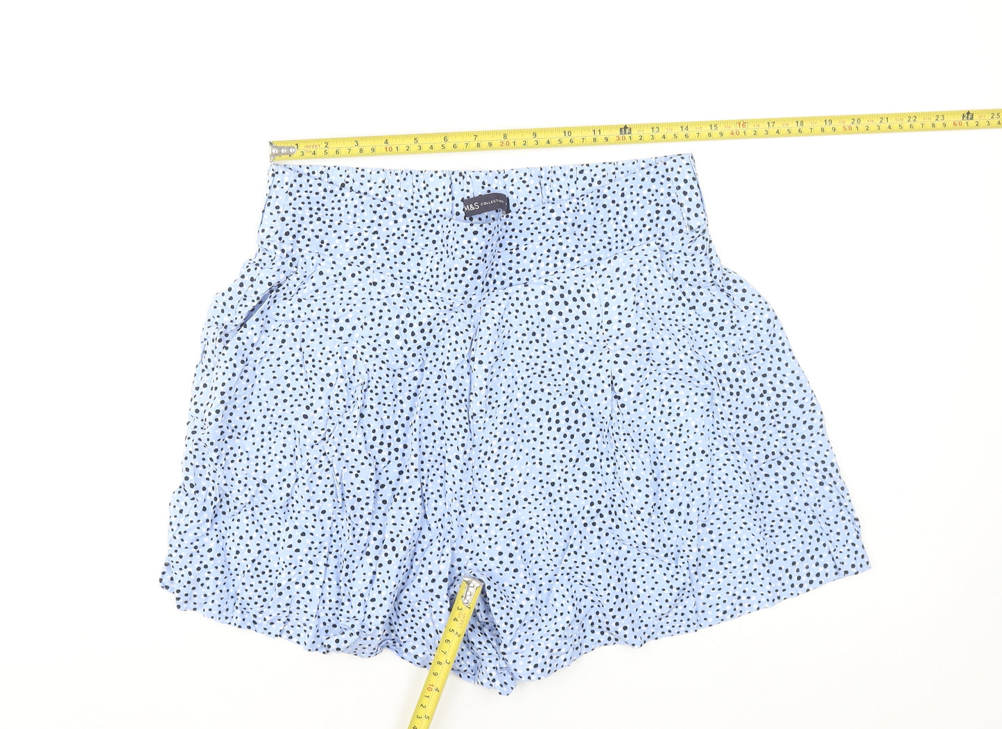 Marks and Spencer Women’s Blue Polka Dot Paperbag Shorts Size 12