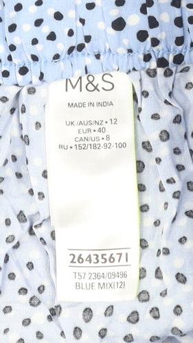 Marks and Spencer Women’s Blue Polka Dot Paperbag Shorts Size 12
