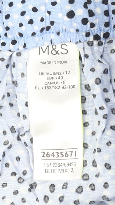 Marks and Spencer Women’s Blue Polka Dot Paperbag Shorts Size 12