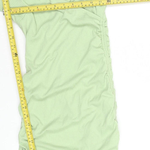 Parallel Lines Women Green Size 6 Bodycon Short Puff Sleeve Dress