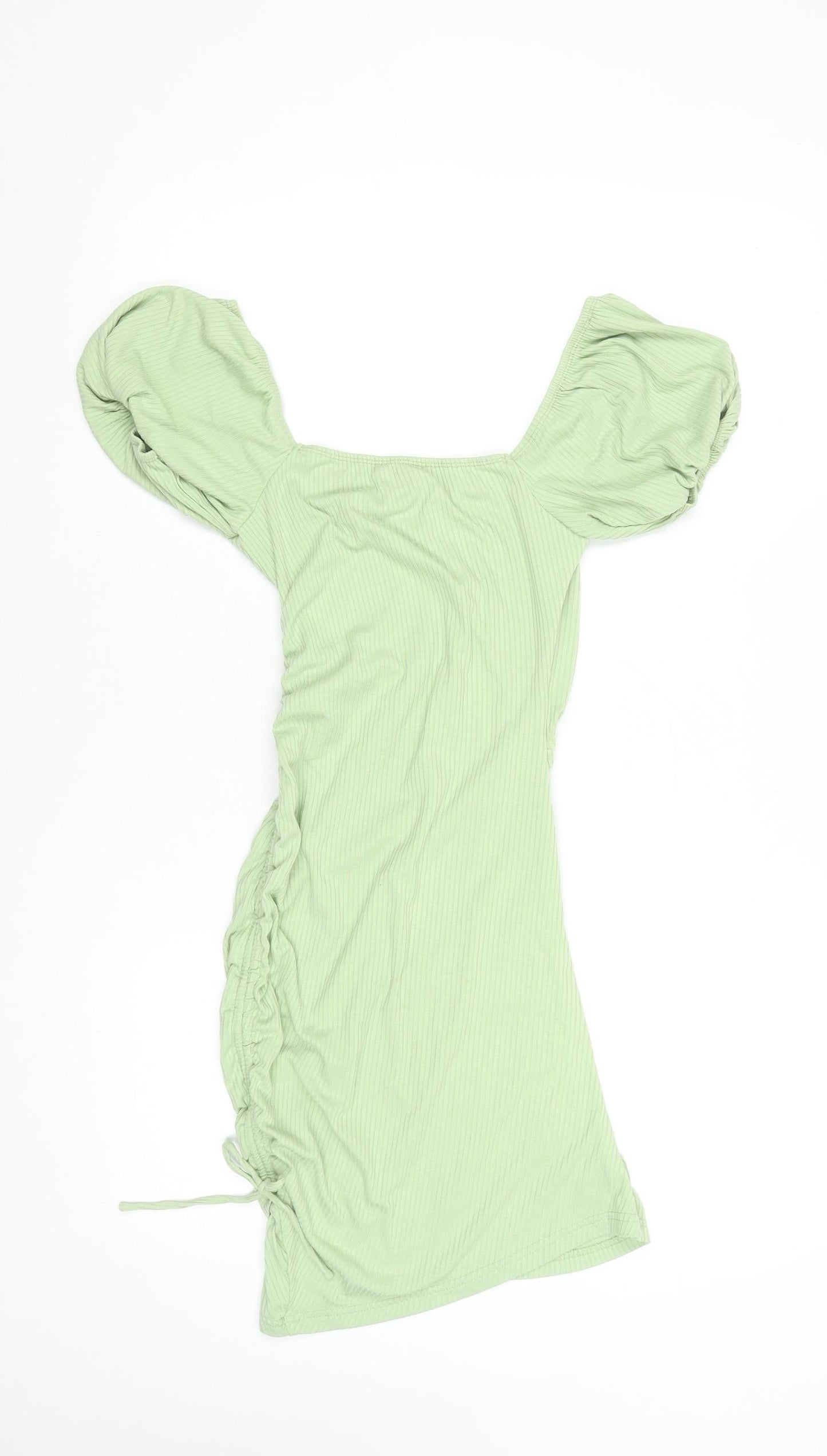 Parallel Lines Women Green Size 6 Bodycon Short Puff Sleeve Dress