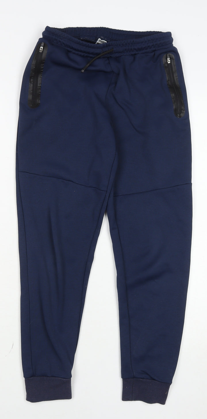 Dunnes Stores Boys Blue Jogger Activewear Trousers 28in Waist Polyester