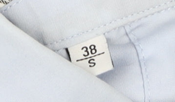 Men’s Blue Button-Down Formal Dress Shirt Size S 38cm Cotton Blend