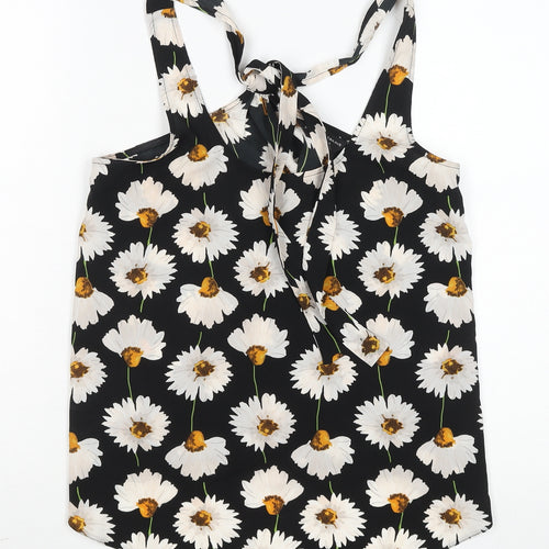 Dorothy Perkins Women Black Floral Halter Camisole Top Size 10
