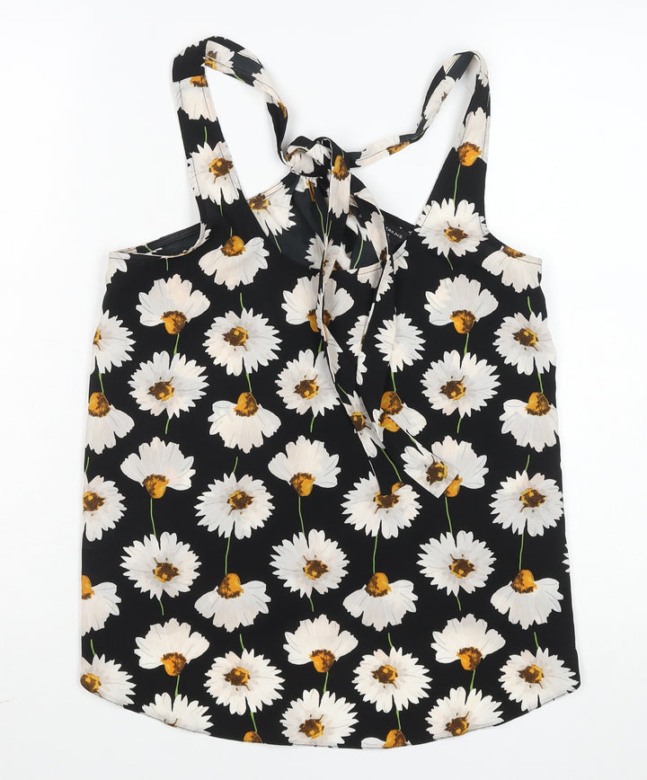 Dorothy Perkins Women Black Floral Halter Camisole Top Size 10