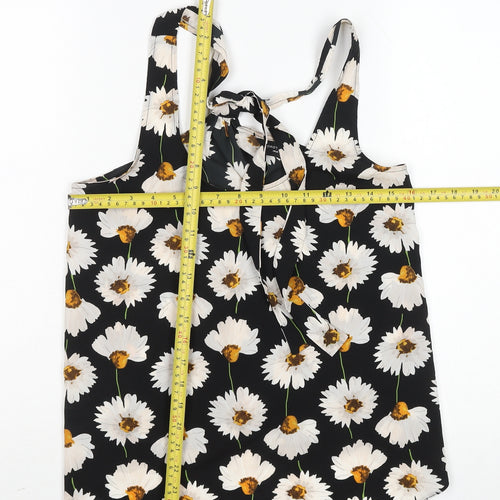 Dorothy Perkins Women Black Floral Halter Camisole Top Size 10