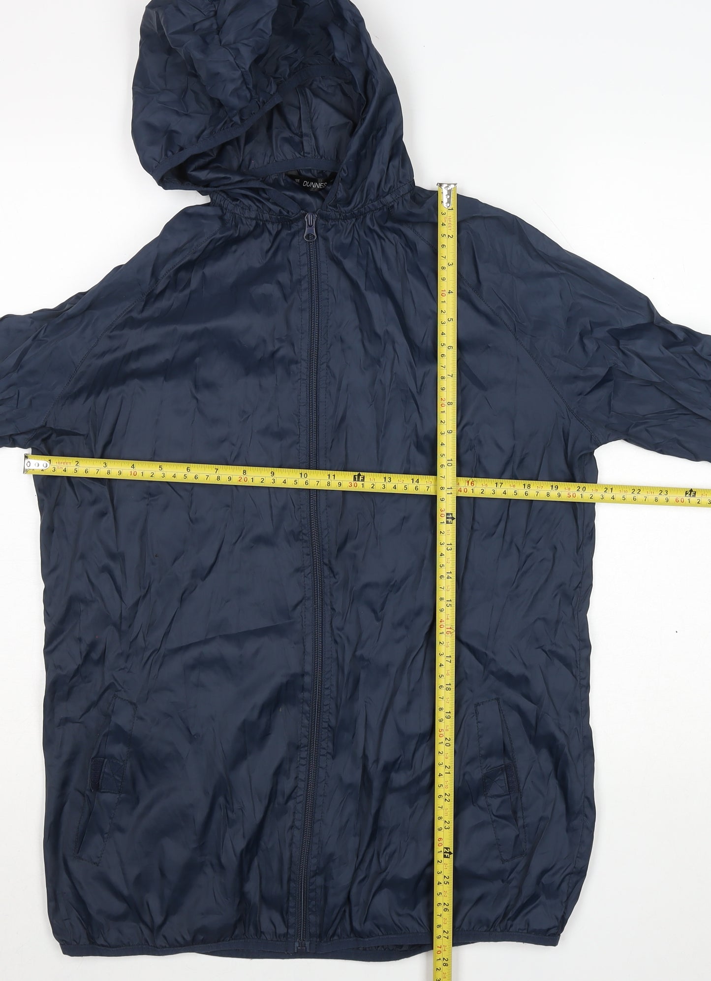 Dunnes Stores Men's Blue S Lightweight Hooded Windbreaker Jacket