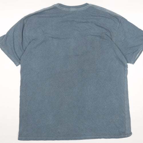 Boohoo Women's Blue Arizona Print Cotton T-Shirt Size 12