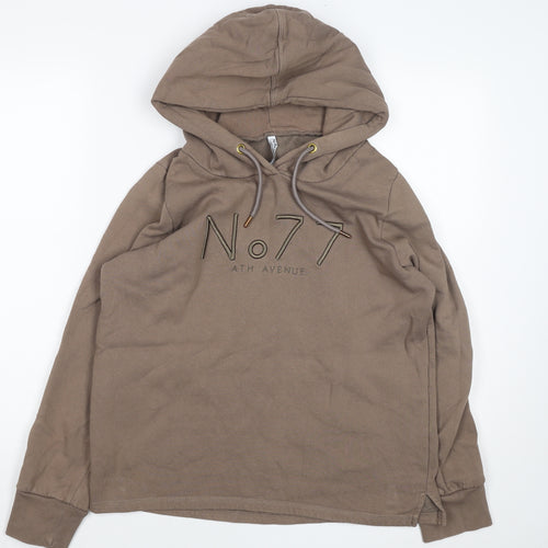 No.77 Ath Avenue Brown Pullover Hoodie Women M Casual Cotton Blend