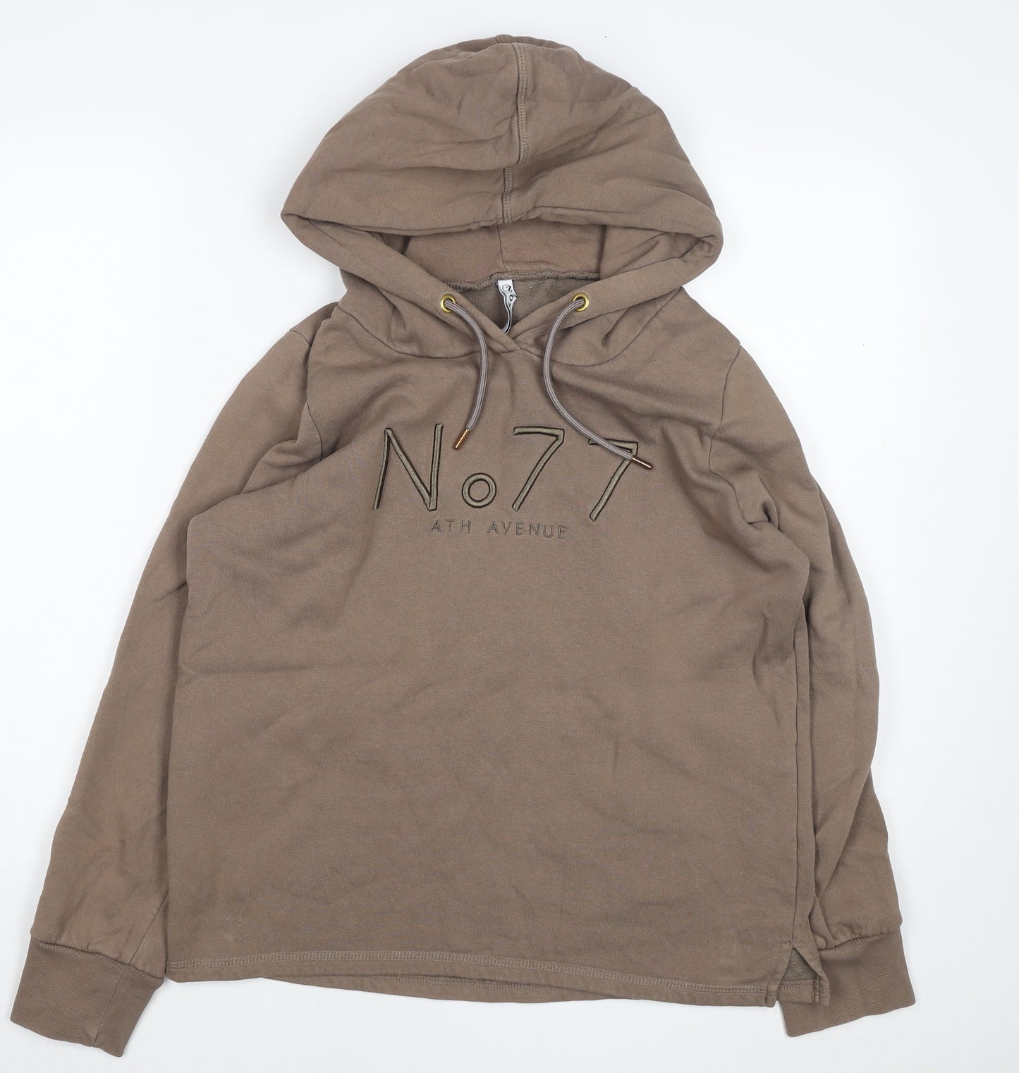No.77 Ath Avenue Brown Pullover Hoodie Women M Casual Cotton Blend