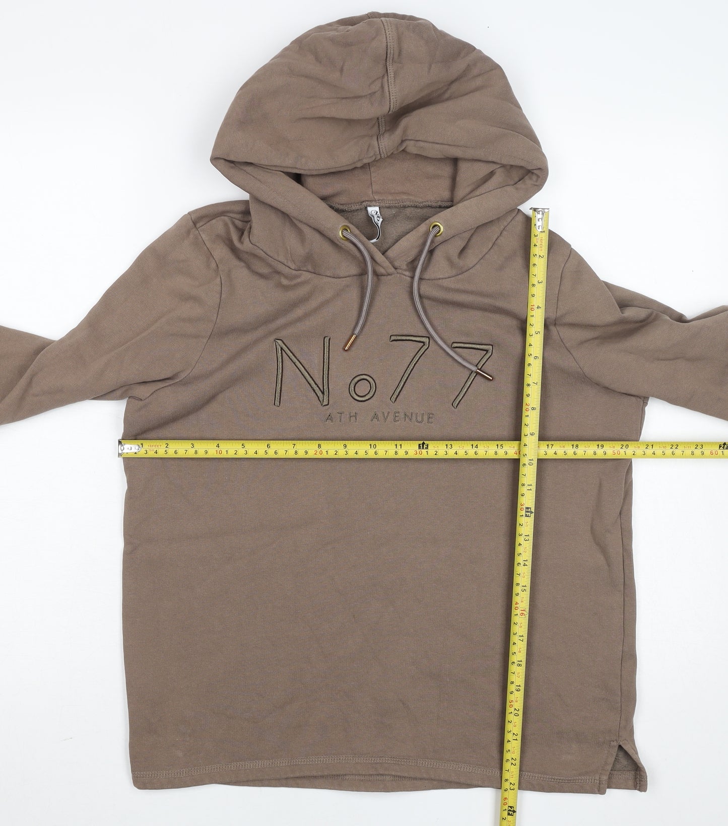 No.77 Ath Avenue Brown Pullover Hoodie Women M Casual Cotton Blend