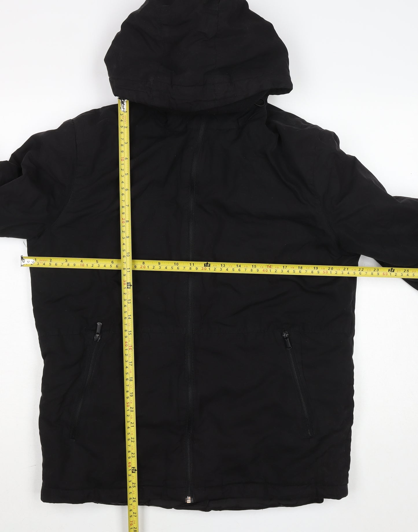 Primark Men’s Black Hooded Parka Jacket Medium Regular Fit