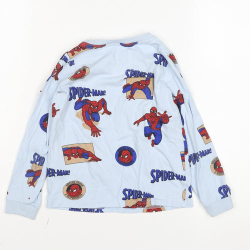 Marks and Spencer Boys Blue Spider-Man Long Sleeve Pyjama Top 5-6 Years