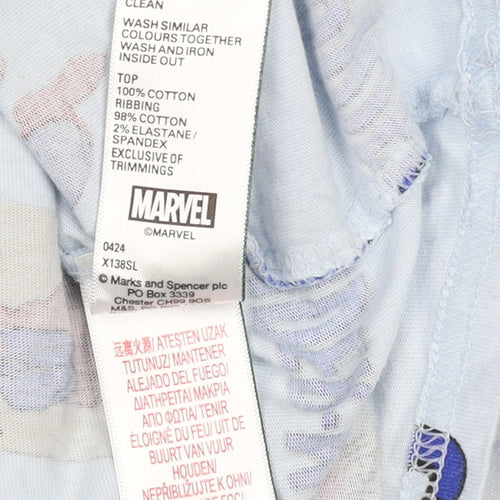 Marks and Spencer Boys Blue Spider-Man Long Sleeve Pyjama Top 5-6 Years