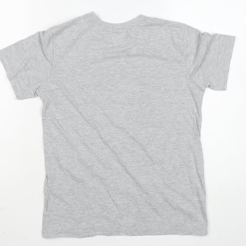 Reebok Girls Grey Logo T-Shirt 11-12 Years Lightweight Cotton Blend