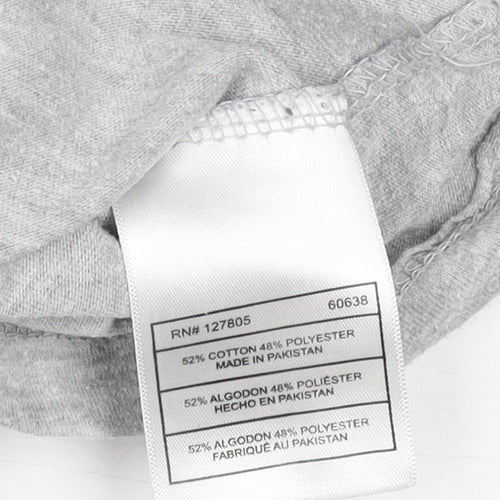 Reebok Girls Grey Logo T-Shirt 11-12 Years Lightweight Cotton Blend