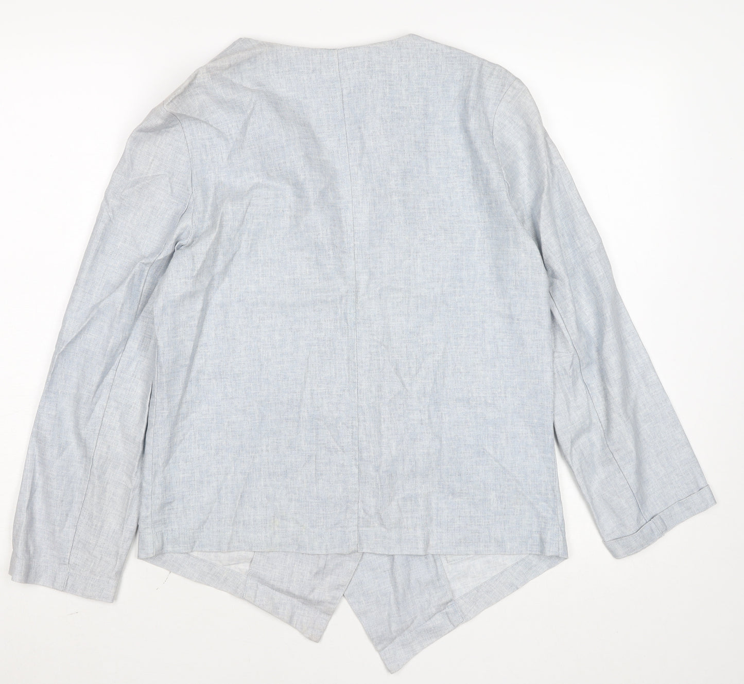 New Look Women’s Grey Linen Blend Open Front Jacket Size 12