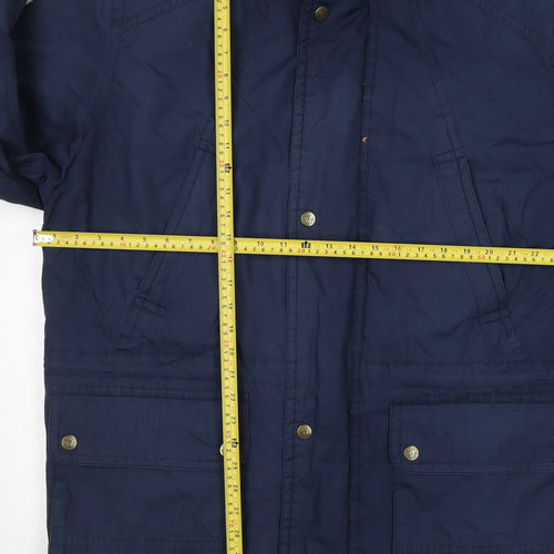 Marks and Spencer Men's Blue L 41-43" Parka Jacket Polyester Cotton