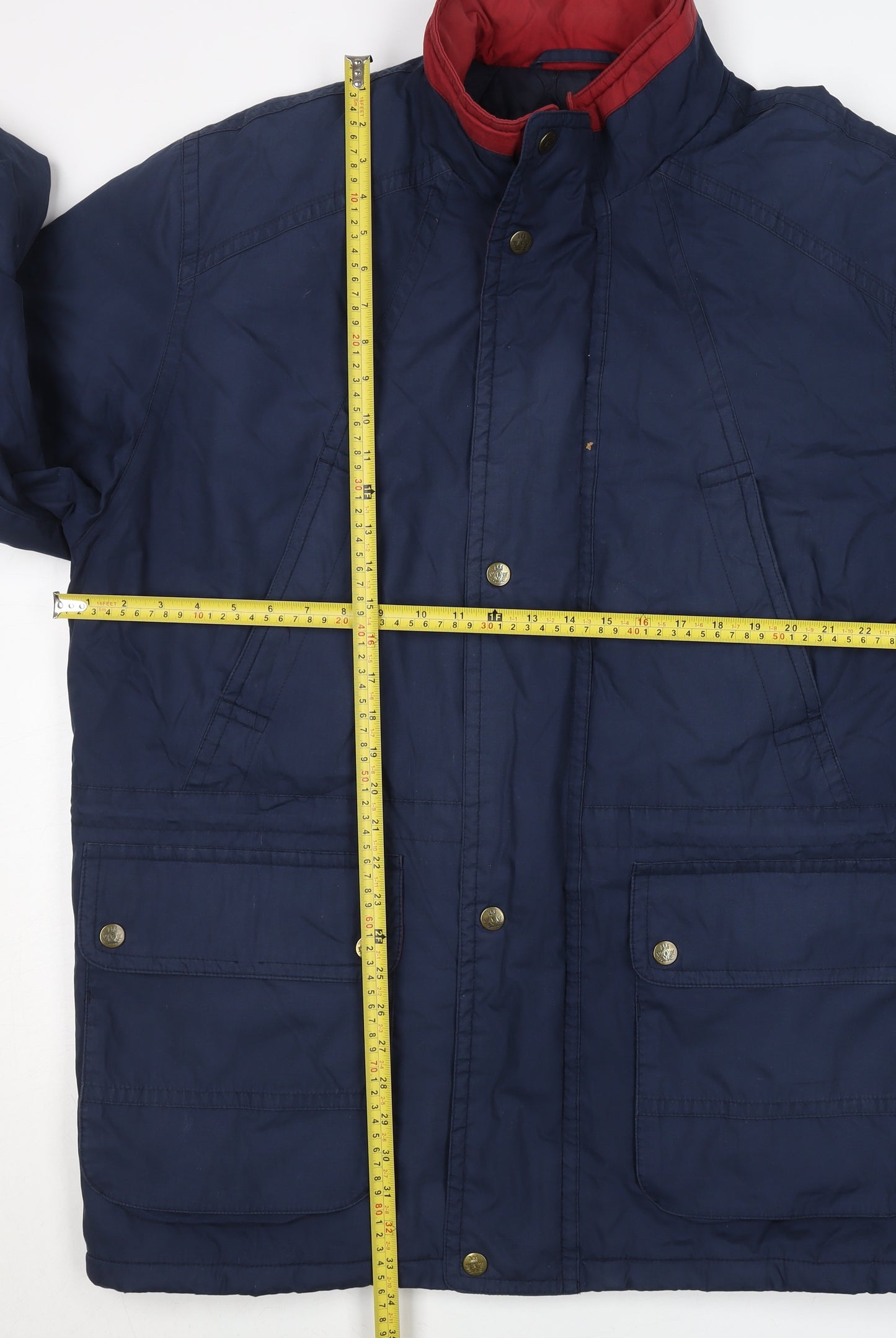 Marks and Spencer Men's Blue L 41-43" Parka Jacket Polyester Cotton
