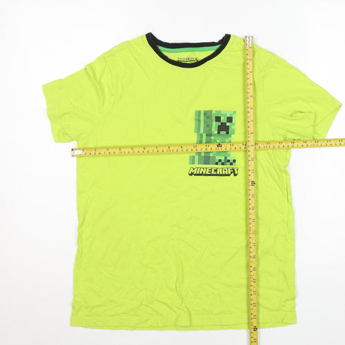 Minecraft Boys Green Creeper T-Shirt 13-14 Years Short Sleeve Cotton