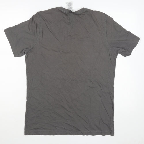 Adidas Mens Grey Short Sleeve Graphic Logo Cotton T-Shirt Size S