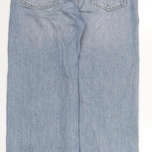 Pull&Bear Men's Blue Distressed Straight Denim Jeans Size 26