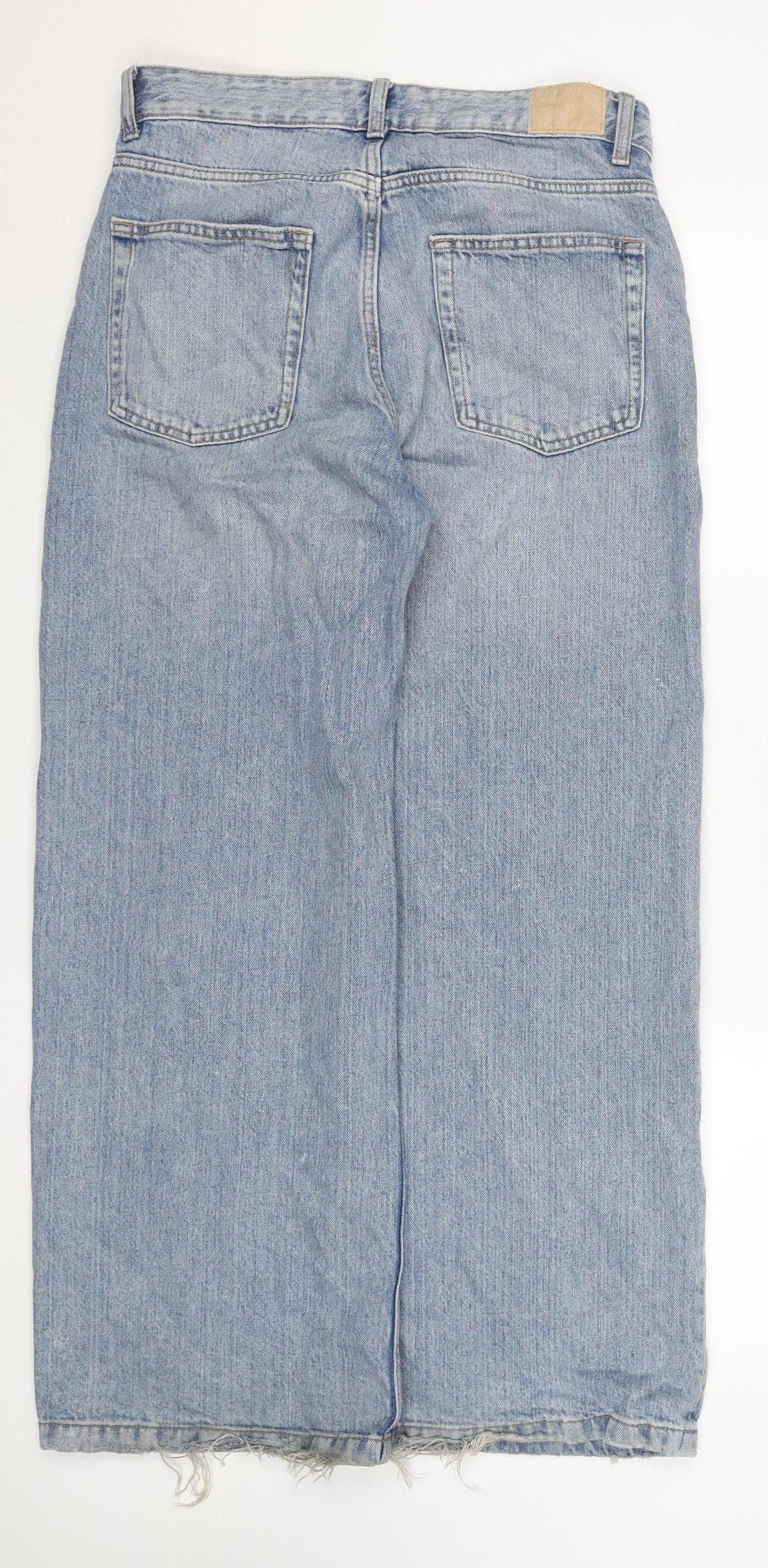 Pull&Bear Men's Blue Distressed Straight Denim Jeans Size 26