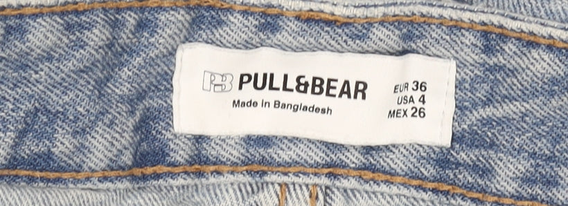 Pull&Bear Men's Blue Distressed Straight Denim Jeans Size 26