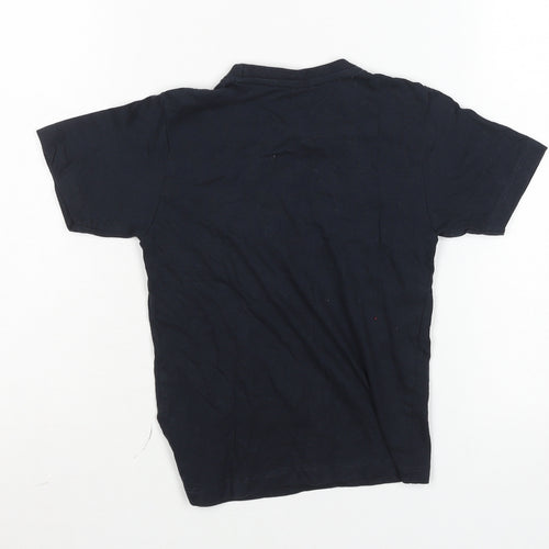 Lanzatextil Boys Black Lanzarote Graphic Short Sleeve Cotton T-Shirt Size 6