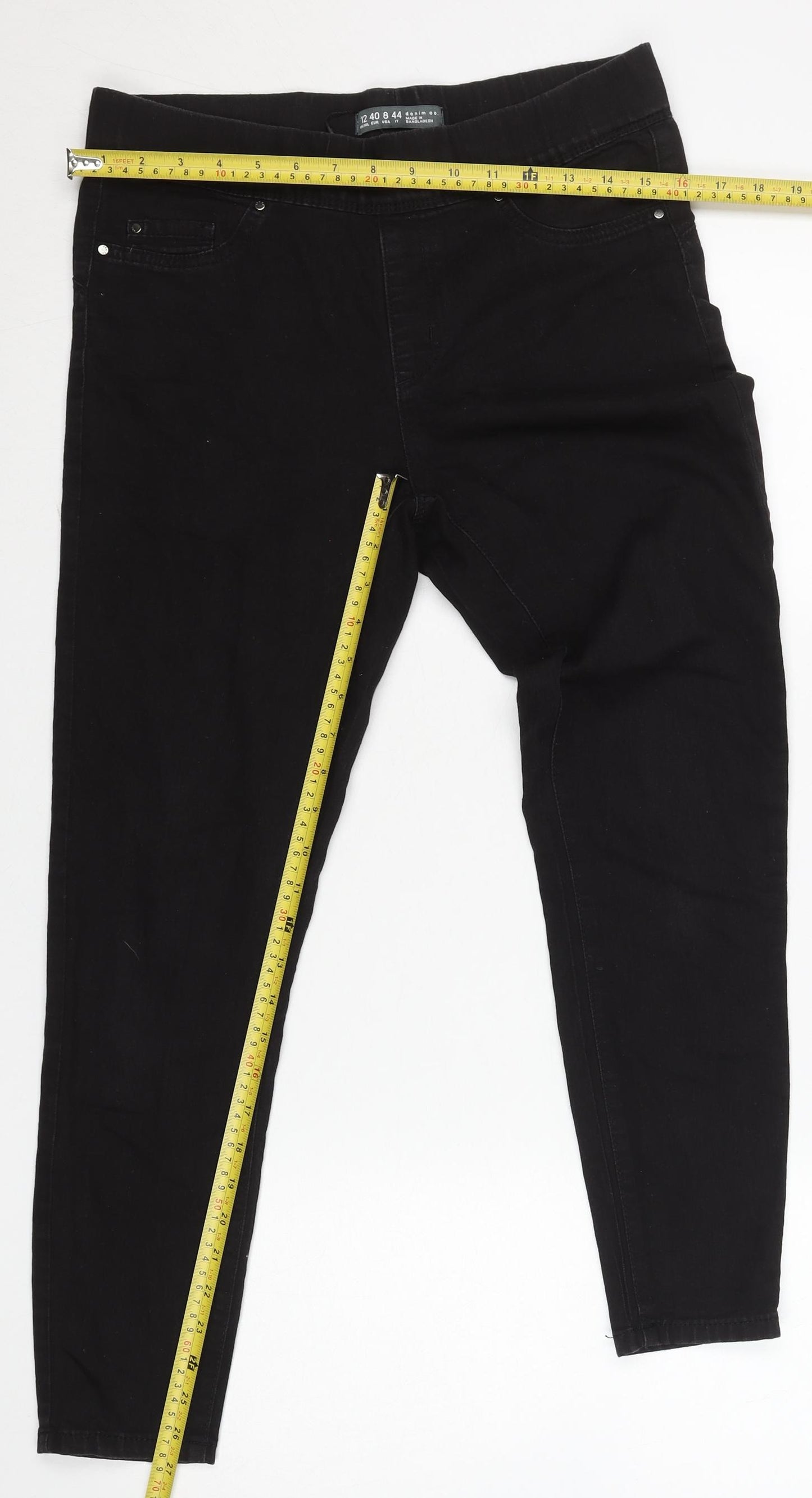 Denim Co Women Black Size 12 Jegging Style Stretch Leggings