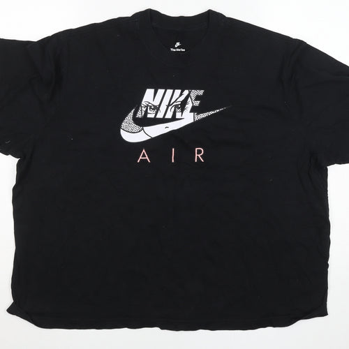 Nike Womens Black XL Loose Fit Air Logo Cotton T-Shirt
