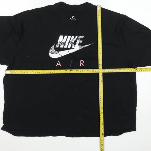 Nike Womens Black XL Loose Fit Air Logo Cotton T-Shirt