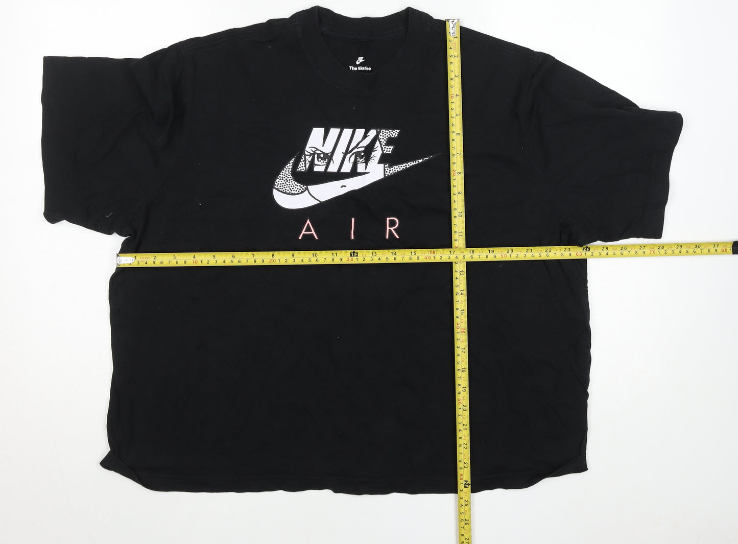 Nike Womens Black XL Loose Fit Air Logo Cotton T-Shirt