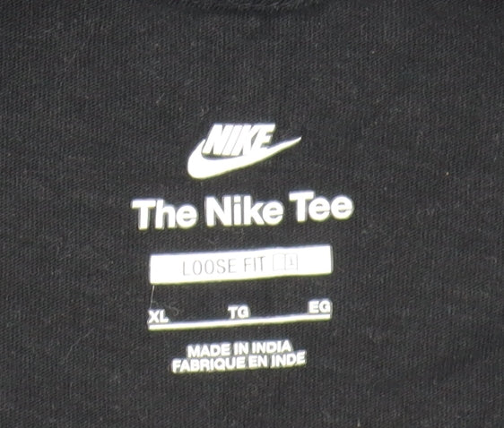 Nike Womens Black XL Loose Fit Air Logo Cotton T-Shirt