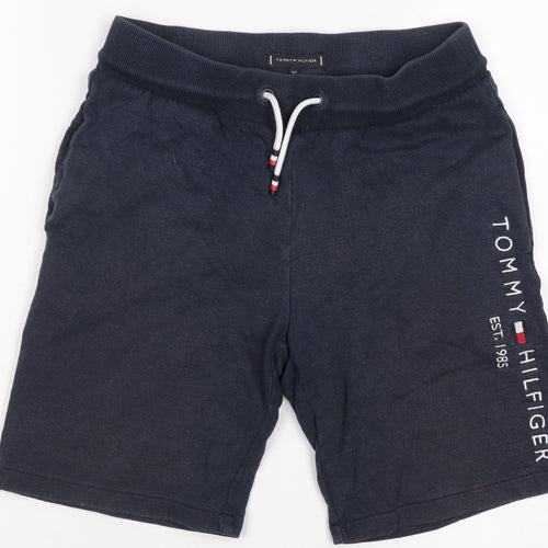 Tommy Hilfiger Boys Navy Sweat Shorts 13-14 Years Drawstring Waist