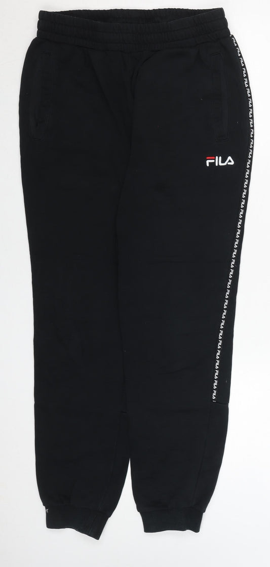 Fila Men's Black Jogger Trousers Size S Regular Fit Activewear