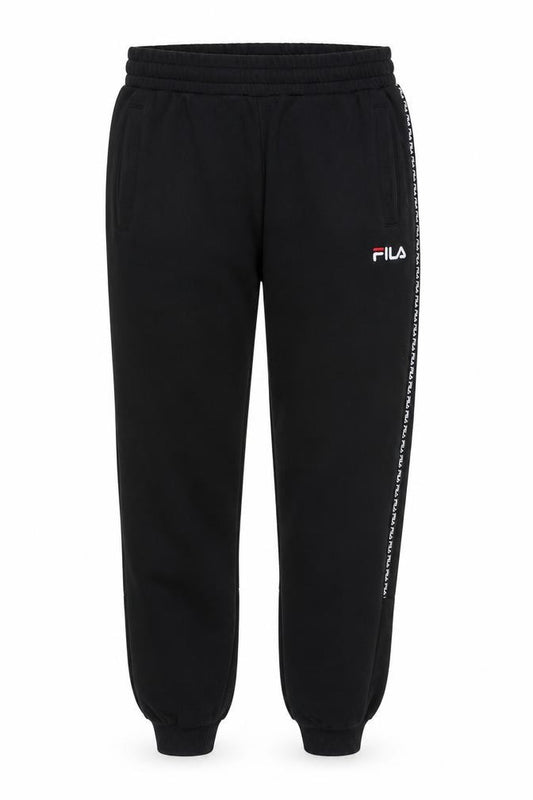 Front view of Fila Men's Black Jogger Trousers, size S, Regular Fit Activewear