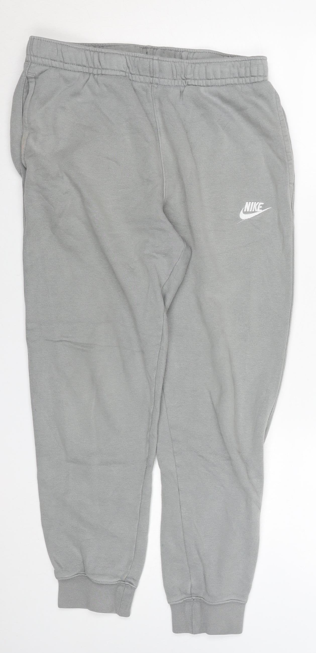 Nike Men's Grey Fleece Jogger Sweatpants Size M Regular Fit