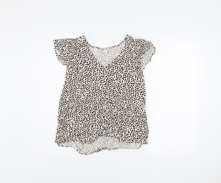 Old Navy Womens Multicoloured Animal Print V-Neck Tunic Blouse XS