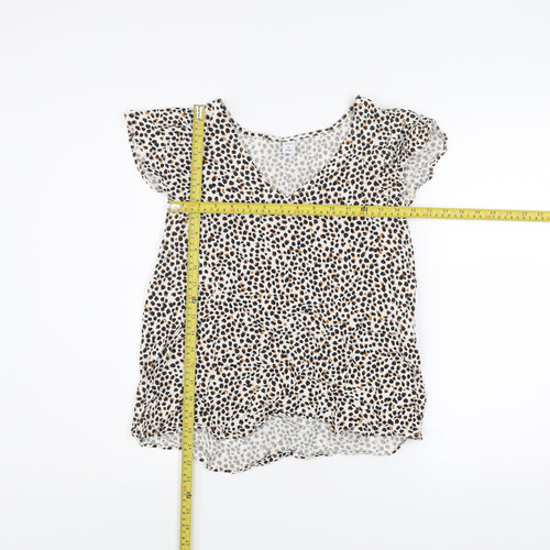 Old Navy Womens Multicoloured Animal Print V-Neck Tunic Blouse XS