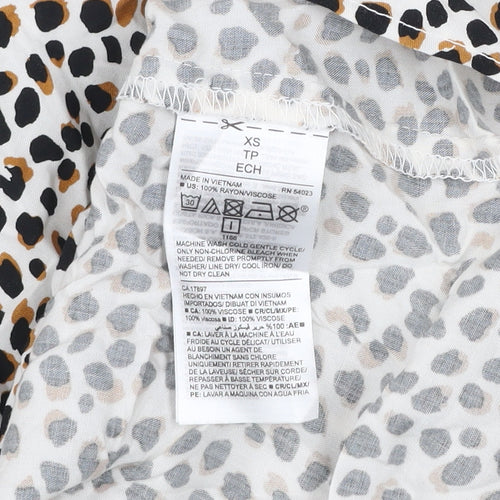 Old Navy Womens Multicoloured Animal Print V-Neck Tunic Blouse XS