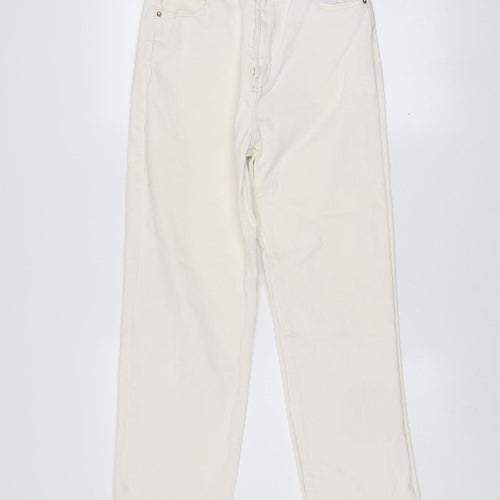 Primark Women Ivory Straight Jeans Size 8 Regular Fit Denim