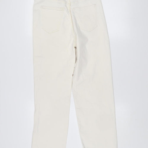 Primark Women Ivory Straight Jeans Size 8 Regular Fit Denim