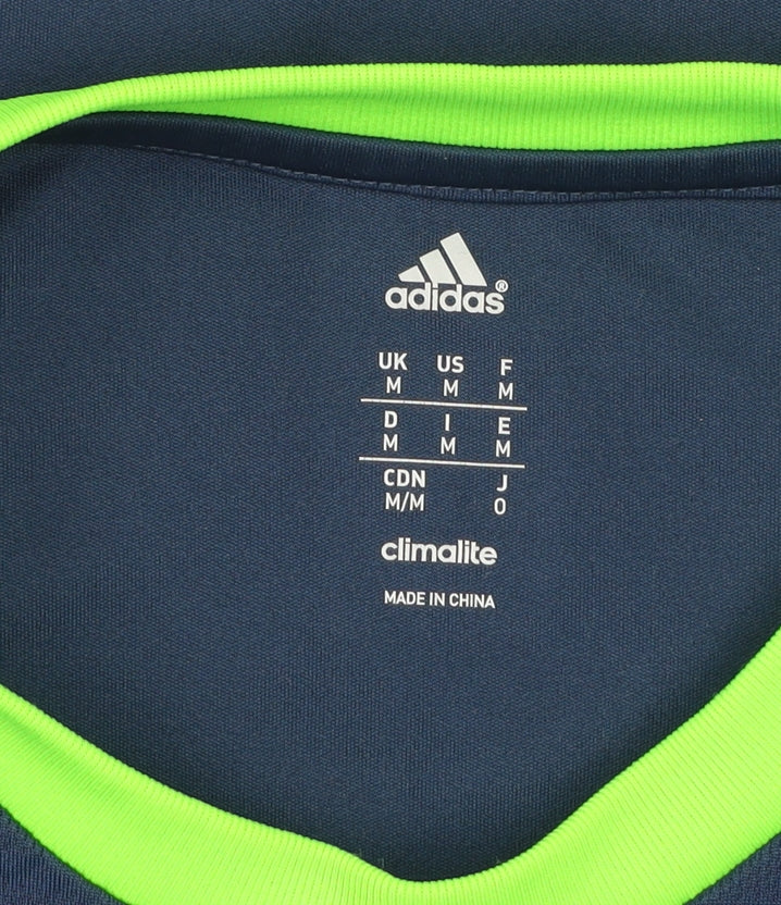 Adidas Men's Blue Climalite Athletic T-Shirt Medium Short Sleeve