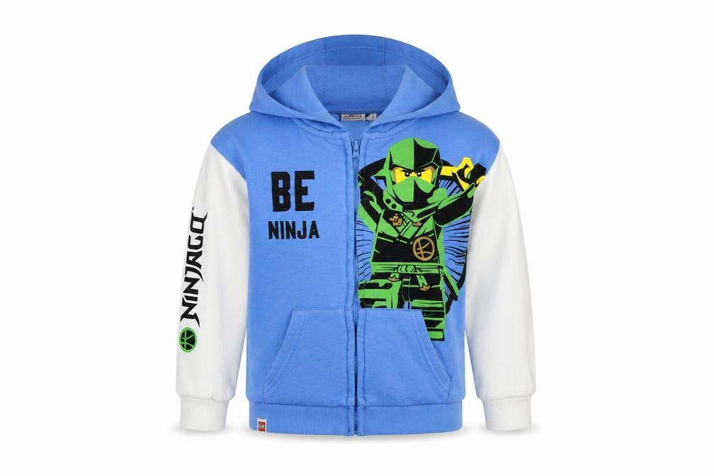 LEGO Boys Blue Ninjago Zip Hooded Jacket 5-6 Years Cotton Blend