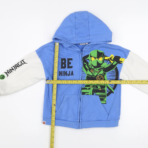 LEGO Boys Blue Ninjago Zip Hooded Jacket 5-6 Years Cotton Blend