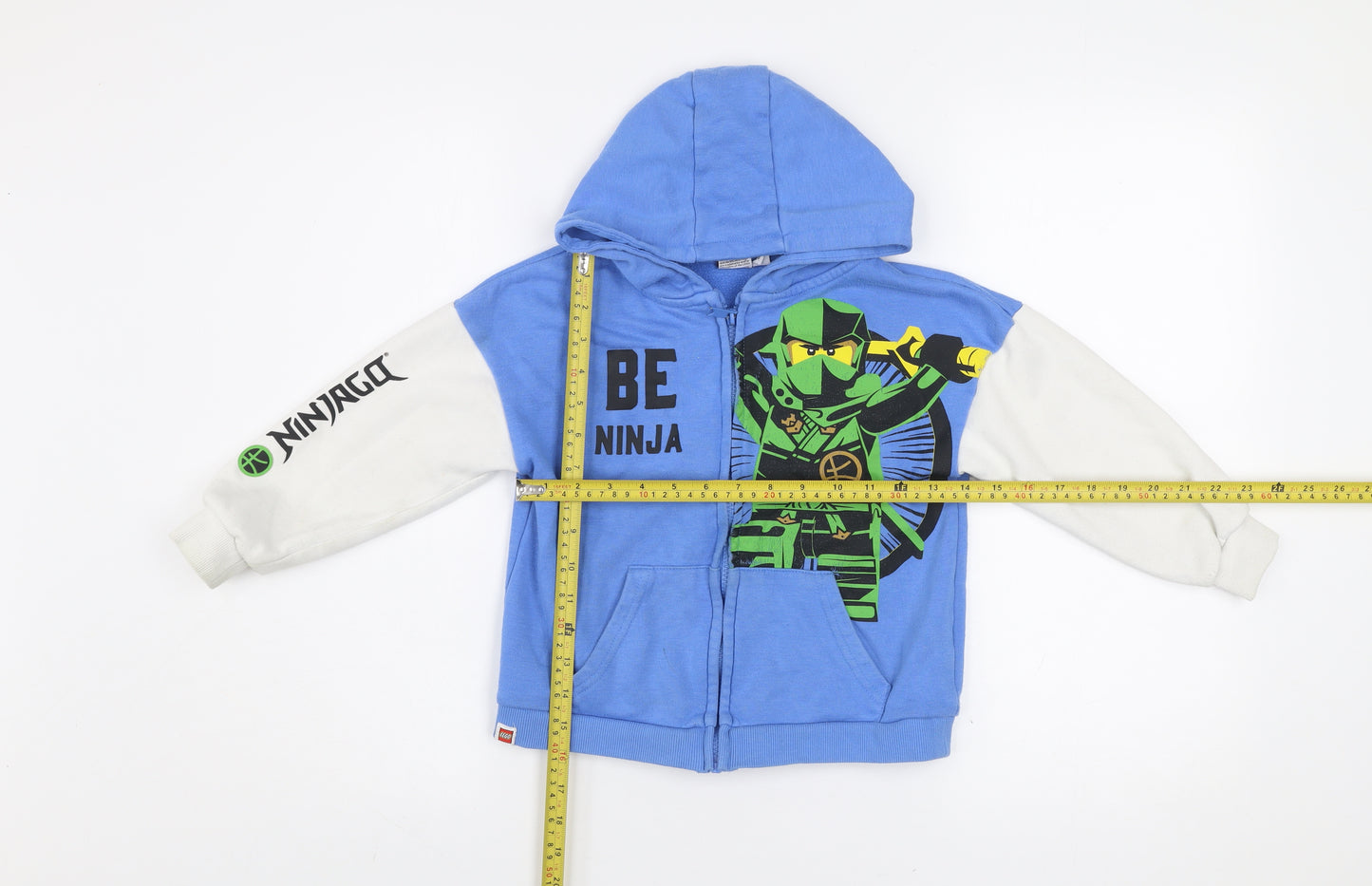 LEGO Boys Blue Ninjago Zip Hooded Jacket 5-6 Years Cotton Blend
